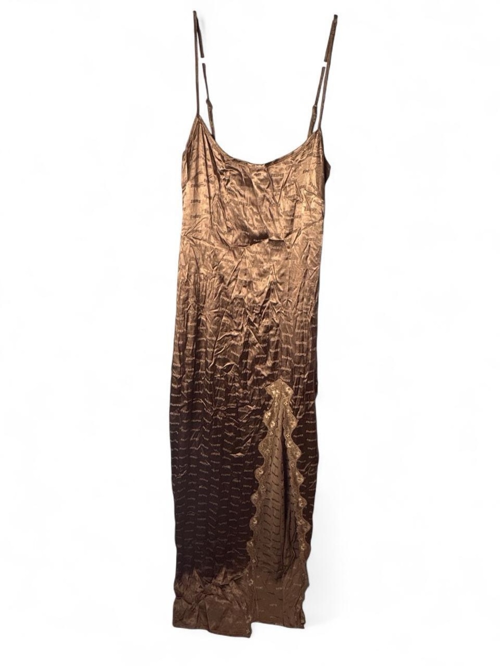 NWT Skims Woven Jacquard Logo Slip Dress new jasper XS